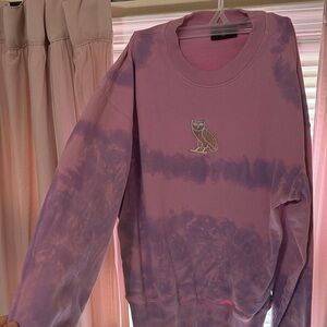 Purple Tie-Dye Sweatshirt with OVO Owl Logo